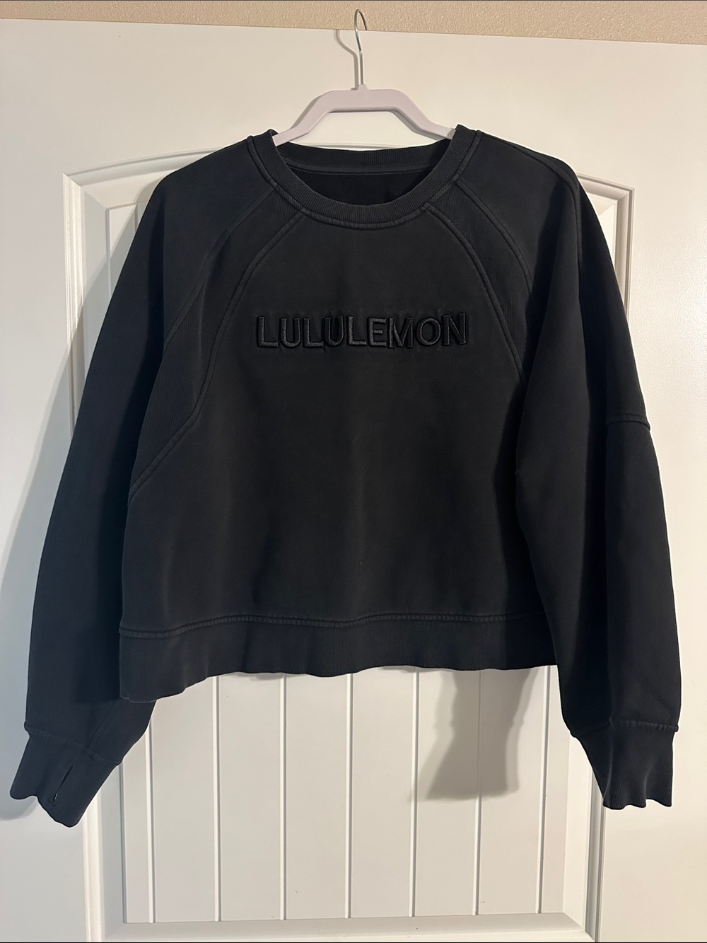 lululemon athletica Black Embroidered Logo Crewneck Sweatshirt